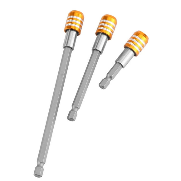 Bit Holder Drill Bit Socket Extension Bar Magnetic Bit Holder Screwdriver Bit Holder 1/4" Hex Shank Electric Screwdriver Bit Holder Extension Bar Yellow