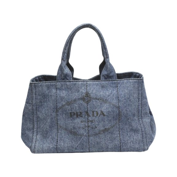 Pre-Owned PRADA Tote Bag Canapa Denim 1BG439 Blue (Good)