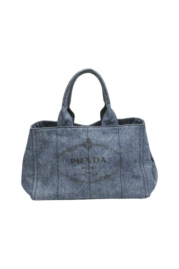 Pre-Owned PRADA Tote Bag Canapa Denim 1BG439 Blue (Good)