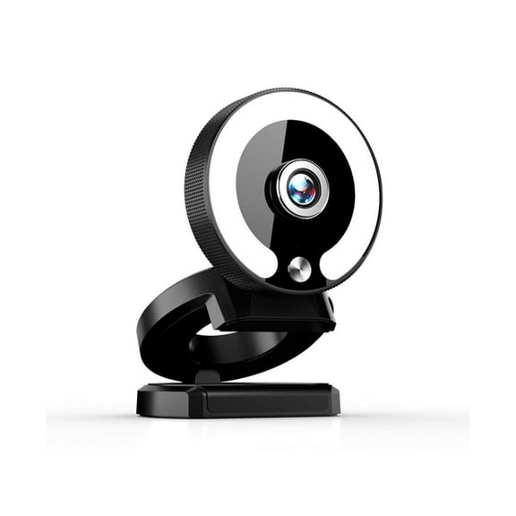 Webcam Camera for Computer LED Webcam with Microphone and Light Streaming 2K/1080P 30fps 3-Color Temperature/Brightness Auto Focus Plug and Play for Laptop MacBook Pc