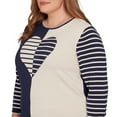 thumbnail image 4 of Alfred Dunner Womens Plus-Size Heart Motif Detail Striped Sweater, 4 of 4