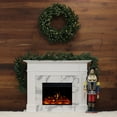 thumbnail image 6 of Sofia Cambridge 57-In. Modern Electric Fireplace Mantel with LED Multi-Color Faux Charred Log Display Insert | White Faux Marble | Heating for Living Room, Dining Room, Bedrooms up to 210 Sq.Ft., 6 of 7