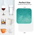 thumbnail image 6 of Rateoe Teal Turquoise1 Drawing Drink Coasters Set of 4 Leather Coasters Spill Protection for Table Desk,Durable and Non Slip Leather Coaster ,4 Inches Drink Mats-Square, 6 of 6