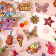 thumbnail image 3 of Parches termoadhesivos AUGSUN bordados hippie, 60 unidades, para ropa, 3 of 7