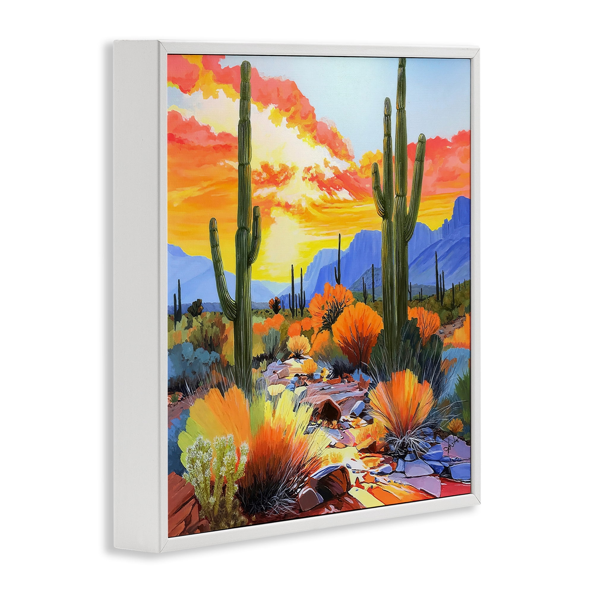 Stupell Industries Desert Splendor Cacti White Framed Giclee Art, design by John Jaster