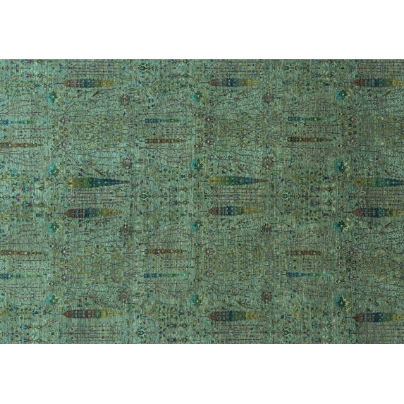 Ahgly Company Indoor Rectangle Abstract Light Blue Modern Area Rugs, 7' x 10'