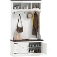 thumbnail image 2 of HOMCOM Hall Tree with Shoe Storage, Coat Rack with Shoe Bench, White, 2 of 9