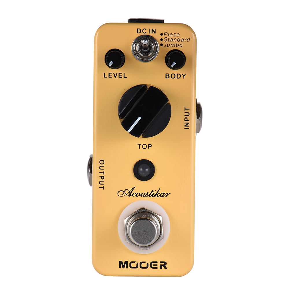 MOOER Acoustikar Acoustic Guitar Simulator Pedal with True Bypass and 3 Modes Piezo Standard Jumbo