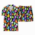 thumbnail image 3 of Towmus Halloween Pajamas for Women Cute 2 Piece Graphic Shorts Set Button Lounge Shirts Sets, 3 of 6