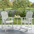 thumbnail image 4 of Costway 4 PCS Tall Bar Stool HDPE Patio Chair with Armrest Footrest Home Indoor Outdoor White, 4 of 8