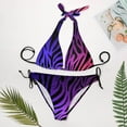 thumbnail image 4 of SKQIT Women's 2 Piece Swimsuits Triangle Thong Bikini Zebra Striped Bikini Bathing Suits Set, 4 of 12