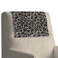 thumbnail image 4 of COEQINE Recliner Headrest Cover PU Leather Head Rest Cover with Adhesive Backed Hook and Loop Straps, Anti-Slip Furniture Protector for Sofa, Couch, 17x27 Inch, Leopard Print Dark Gray, 2 Pieces, 4 of 7