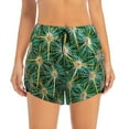 thumbnail image 2 of Pofeuu Thorns Of Macro Cactus Print Women's Athletic Shorts Running Workout Shorts Tummy Control Quick Dry Gym Shorts with Pockets Double layer sports shorts-Large, 2 of 7