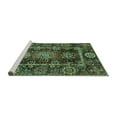 thumbnail image 2 of Ahgly Company Machine Washable Indoor Square Oriental Turquoise Blue Traditional Area Rugs, 8' Square, 2 of 4