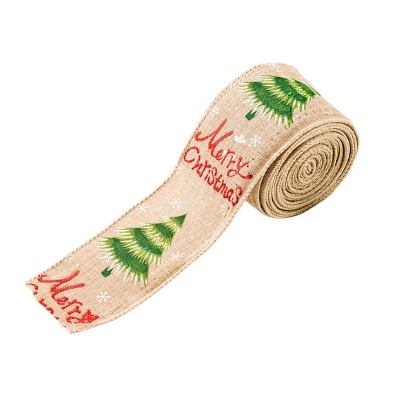 Tkrady Christmas Party Supplies, Christmas Ribbon Fabric Ribbon Christmas Tree Snowflake Plaid DIY Bow Ribbon