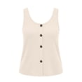 thumbnail image 3 of StSilkitty Womens Sleeveless Tank Tops Solid Color Crewneck Button down Shirts Summer Lightweight Soft Blouses, 3 of 8