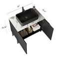 thumbnail image 2 of 30" Bathroom Vanity with Sink, Small Bathroom Vanity with Durable Ceramic Basin and Sintered Stone Countertop and Soft Closing, Freestanding Bathroom Vanities, Black, 2 of 9