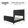 thumbnail image 3 of VANACC Queen Bed Frame, Velvet Upholstered Bed with Channel Tufted Headboard/Footboard Black, 3 of 8