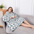 thumbnail image 5 of Oversized Wearable Blanket Hoodie,Blue Christmas Snowflake Pattern Sherpa Blanket Hoodie with Super Pockets,Super Warm Fuzzy Pullover for Women & Men, 5 of 6