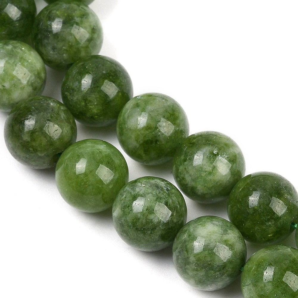 10 strand Dyed Natural Malaysia Jade Beads Strands Round Green 10mm Hole: 1.2mm about 19pcs/strand 7.09 inch(18cm)
