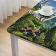 thumbnail image 5 of nygtbtfer Snow Mountain Tablecloth, Idyllic Landscape Image of Berchtesgaden and Bavarian Alps, Rectangular Table Cover for Dining Room Kitchen Decor,  Cobalt Blue and Multicolor white, 5 of 8