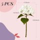 thumbnail image 2 of 2 piezas, flores artificiales de hortensias blancas de tacto real con tallo largo y hojas, flores de hortensias sintéticas de látex completo para decoración de fiesta en el hogar floral, 2 of 5