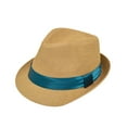 thumbnail image 1 of Classic Tan Fedora Straw Hat, 1 of 1