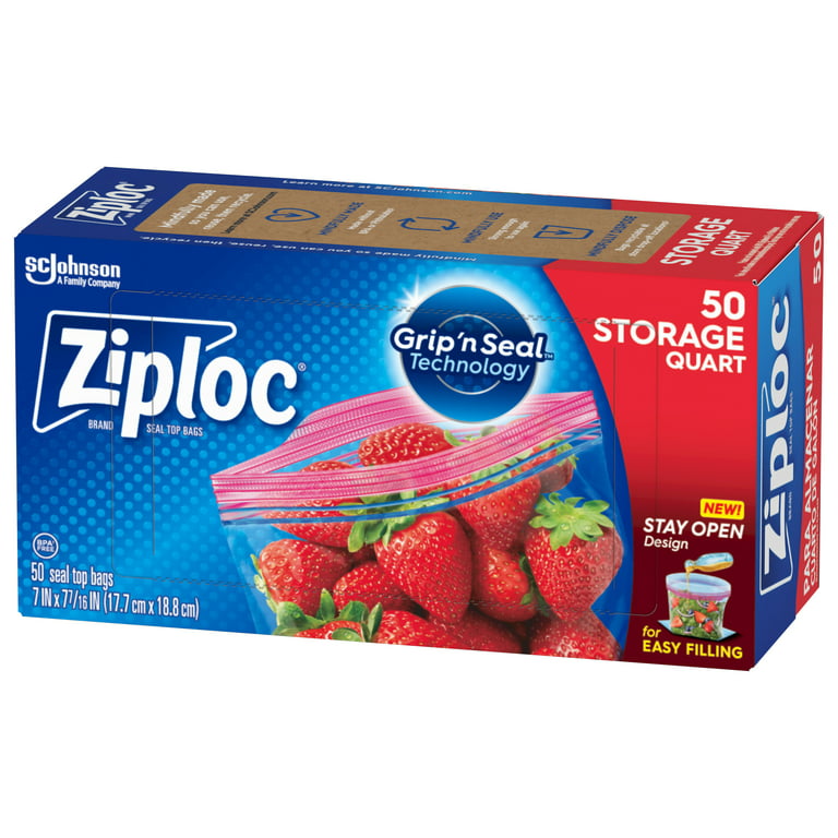 Ziploc Double Zipper Storage Bags, Gallon, 52 Ct (Pack of 4)