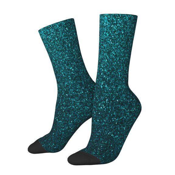 Rateoe Navy blue sparkling for Women Casual Calf Socks - Cute Crew Socks - Thin Soft Above Ankle Socks Size 5-11