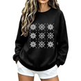 thumbnail image 3 of Jsaierl Merry Christmas Sweatshirts Womens Funny Snowflake Graphic Sweatshirt Ladies Soft Pullover Round Neck Holiday Long Sleeve Tops S-2XL, 3 of 6
