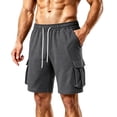 thumbnail image 3 of ZRGHAOYLQ Men's Cargo Shorts Drawstring Elastic Waist Shorts Stretch Athletic Casual Summer Work Shorts for Men with Multi Pockets, 3 of 9
