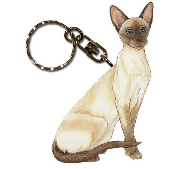 Siamese Cat Keychain, Souvenir Key Holder, Cat Charm Tag, Pet Key Rings Craft Ornaments, Wooden Die-Cut