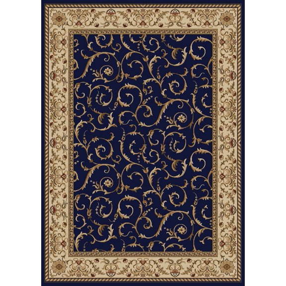Vitaly Rafiqi Area Rug 1599 Navy Blue Italian Bordered 2' 2" x 7' 7" Rectangle