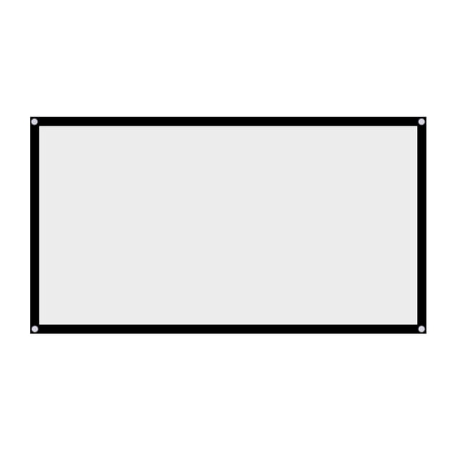 Fyearfly Pantalla de proyector portátil, Pantalla de proyección de Cortina de proyector Blanca sin Arrugas Plegable portátil de 60-120 Pulgadas 16: 9(72 Pulgadas)