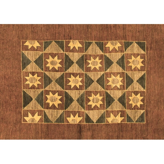 Ahgly Company Indoor Rectangle Abstract Brown Modern Area Rugs, 7' x 10'