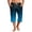 Blue, variant on Mens Capri Pants Elastic Waist Drawstring Workout Gym Joggers Summer Gradient Pajama Shorts Casual Sweat Blue M