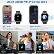 Posrue H5 Smart Watch with Bluetooth Call, IP68 Waterproof Fitness Tracker for Women and Men, Black