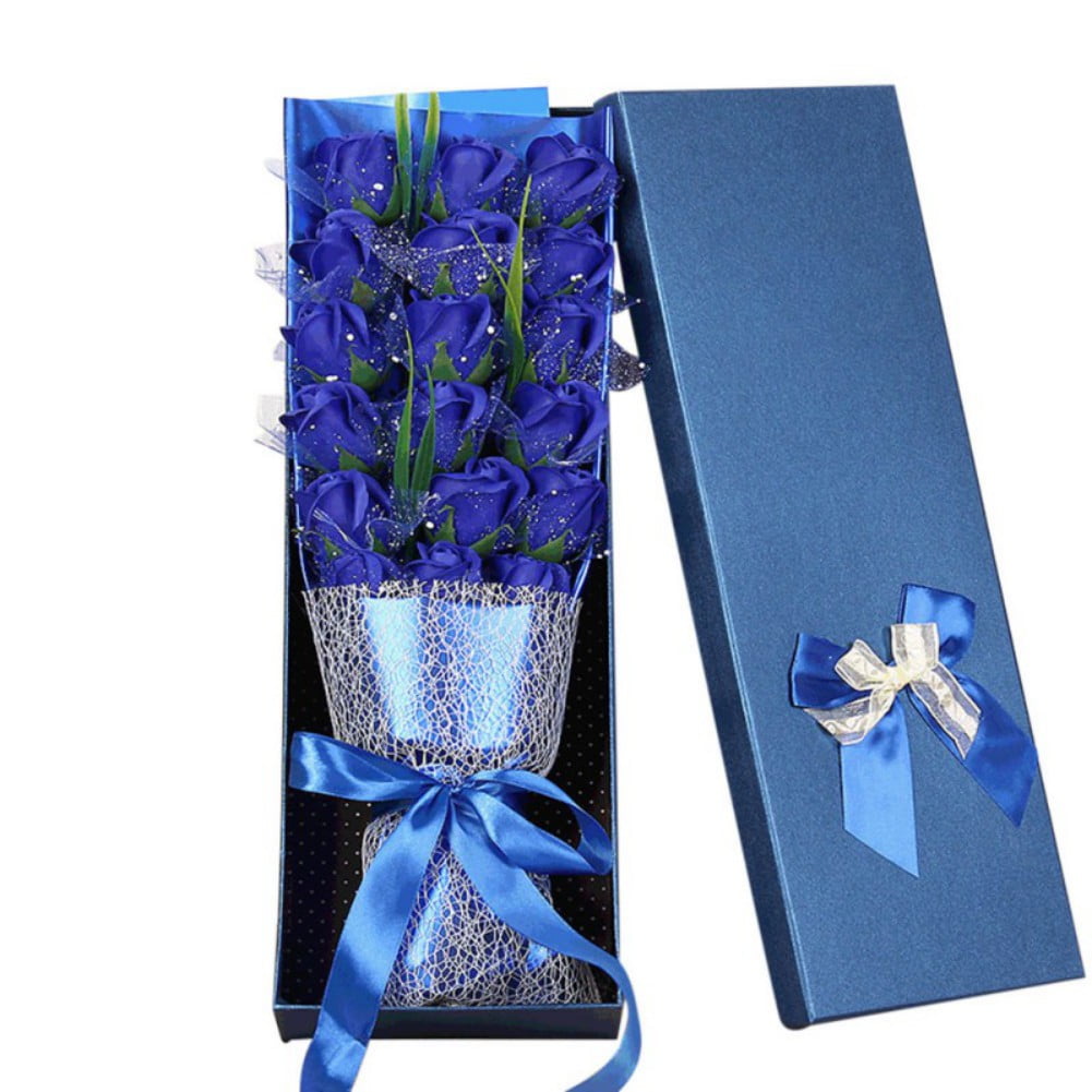 Flower Gift Box Red Real Preserved Roses in A Box, Handmade, Rose