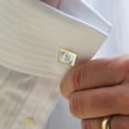 thumbnail image 2 of Wedding Floral Brother Of The Groom Square Cufflink Set - Silver or Gold, 2 of 5