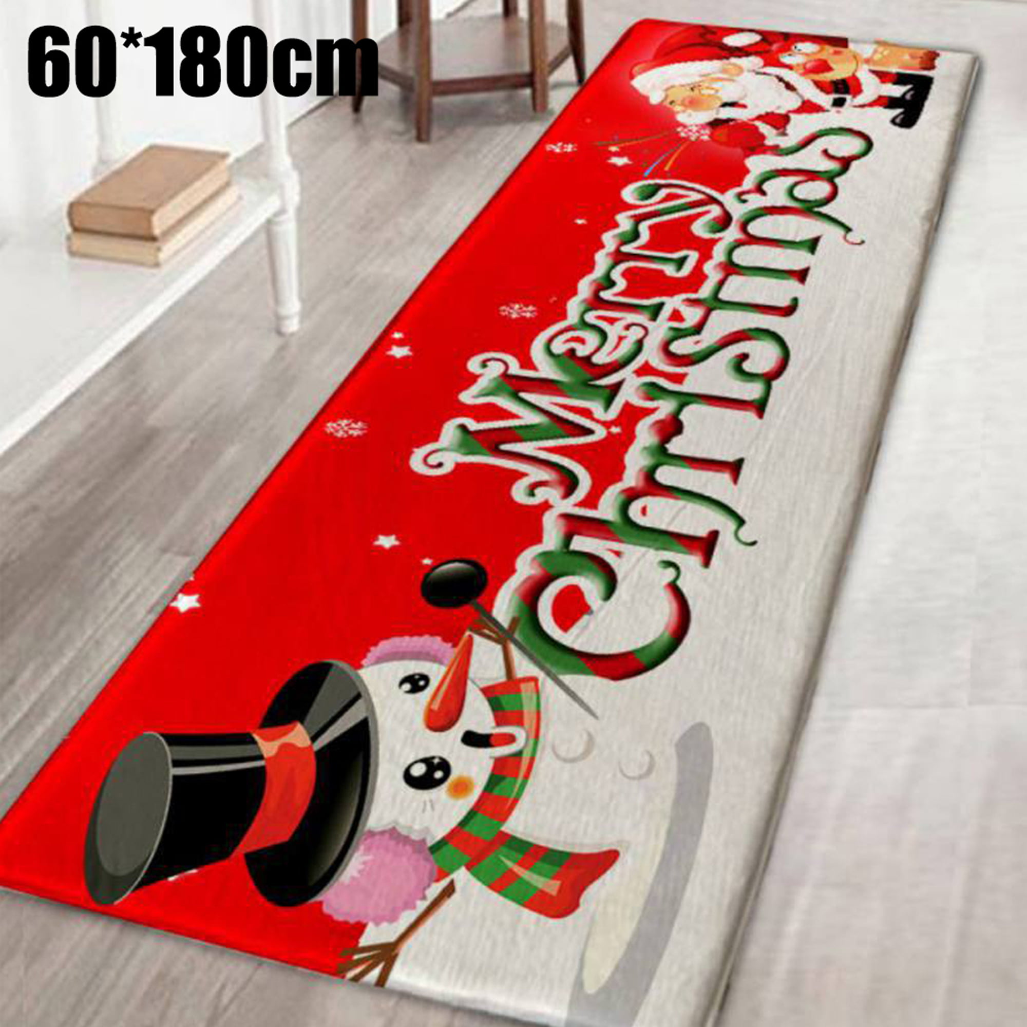 Home Christmas Snoopy Indoor Anti-skid Doormat Rug Kitchen Bathroom Floor Carpet 