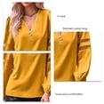 thumbnail image 4 of Suéteres casuales ajustados, suéter con cuello en V, suéter con cremallera, suéter con cuello en V para mujer, valor excepcional, 4 of 5