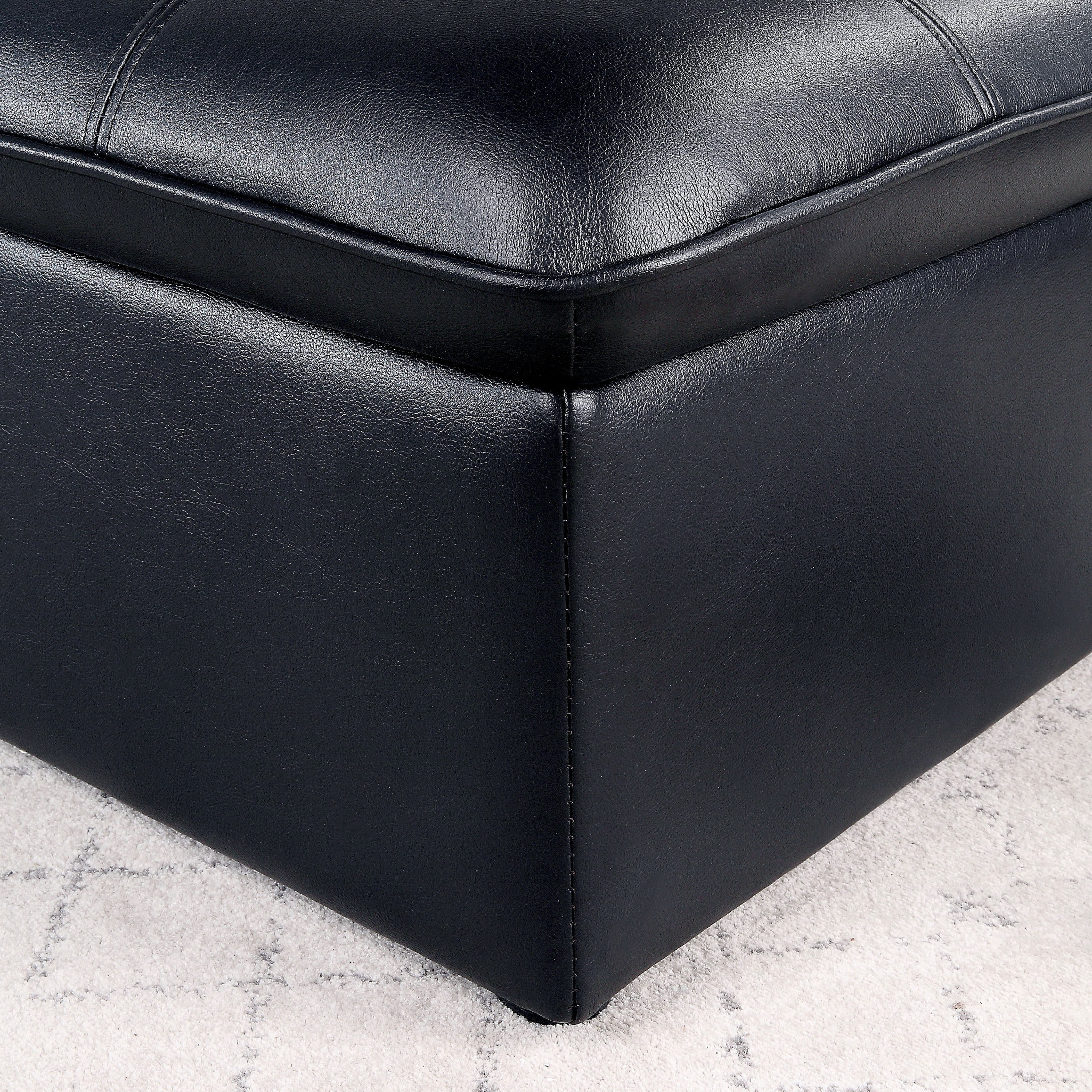 Furniture of America Contemporary Faux Leather Houdanya Futon Chair, Black