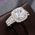 thumbnail image 3 of CNKOO Hollow Embossed Zircon Ring With Double Layer Super Sparkling Zircon Ring, 3 of 5