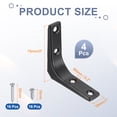 thumbnail image 2 of Uxcell 4Pcs Floating Shelf Brackets, 3 x 3 Inch L-Shape Wall Bracket Wall Shelf Supports with Screws for Wood Shelves, Cabinets, Countertop Support, Black, 2 of 6