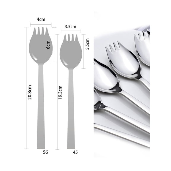 SKISUNO Catering Serving Utensils Stainless Steel Long Handle Spoon Silver 6 Pcs