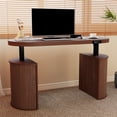thumbnail image 5 of Oubayajia 55″ x 22″ Electric Standing Desk with Storage, Height Adjustable Computer Desk for Home Office, Walnut, 5 of 12