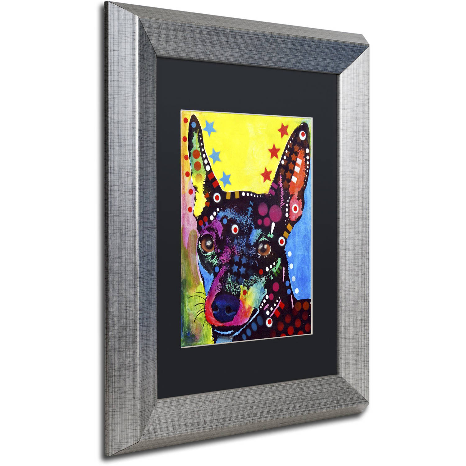Trademark Fine Art "Miniature Pinscher" Canvas Art by Dean Russo, Black Matte, Silver Frame