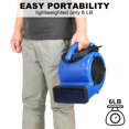 thumbnail image 4 of Ventilador simple de lujo, mini motor de aire de piso de 305 CFM para restauración de daños por agua, secador de alfombras y pisos, uso doméstico y de plomería, cable de alimentación de 16 pies, azul, 4 of 5