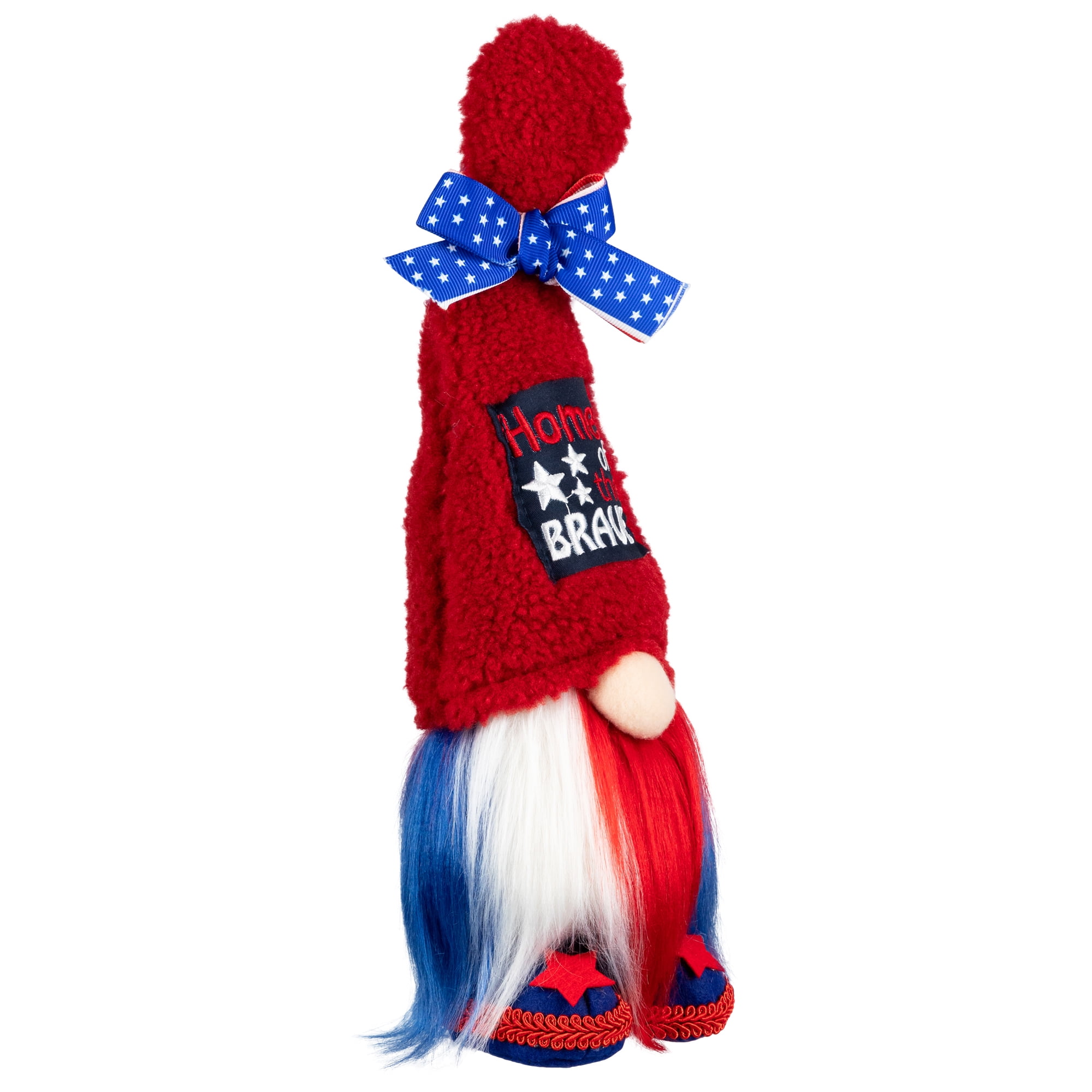Home of the Brave Patriotic Gnome - 13" - Red and Blue