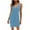 Sky Blue, variant on IROINNID Women's Sundress Summer Casual Comfortable Sleeveless Slim V-neck Evening Dress Solid Color Drop Waist Dress